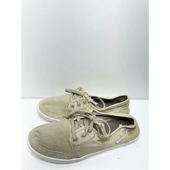 Sanuk Shoes Womens Size 6 Tan Vee K Shawn Sneakers Lace Up Canvas Booties - Picture 4 of 10